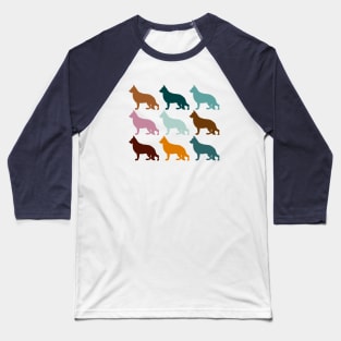 German Shepherd Dogs in Rainbow Colors Baseball T-Shirt